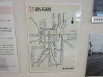 そういえばここを走っていたんですね。路線図です。（港図書館　パネル展示「港区～市電のある風景～」）