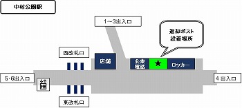 返却ポスト設置場所（地下鉄中村公園駅）