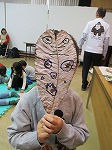 かっこいいお面ができました！（千種図書館　「椙山寄席　in 千種図書館」を行いました）