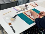 徳重図書館ルリユール講座 「製本の手仕事 オリジナルノートを作ろう」の写真2