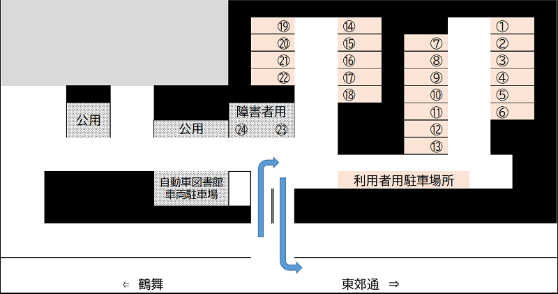 鶴舞中央図書館「利用者用駐車エリア」図
