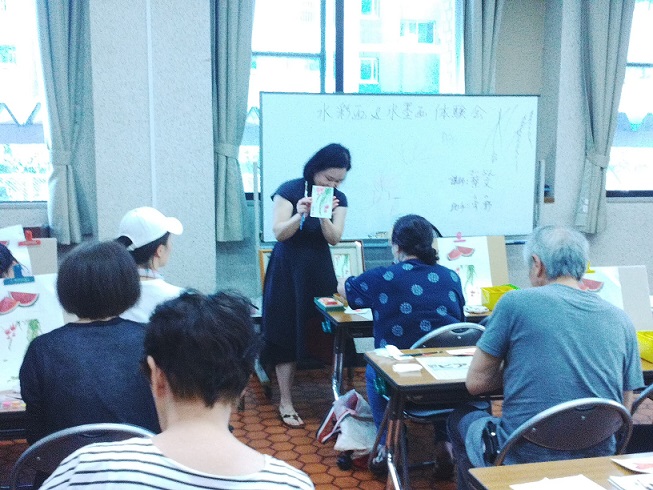 天白図書館「水墨画・水彩画体験」の写真3