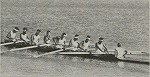 漕艇エイト（田中英光は左から4番目）『第10回オリムピック画報』1932年 より（中川図書館　「懐かしのオリンピックアスリート」）