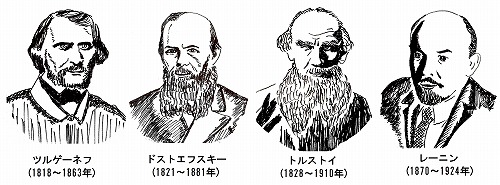 近代ロシア文学3文豪とレーニン（中川図書館　ミニ展示「生誕100年 六世中村歌右衛門と女形の世界」）