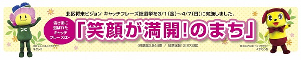 笑顔が満開の街バナー（北図書館　「笑顔になれる本」）