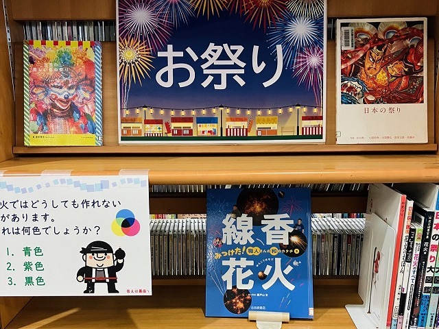 東図書館 「お祭り」資料展示の写真