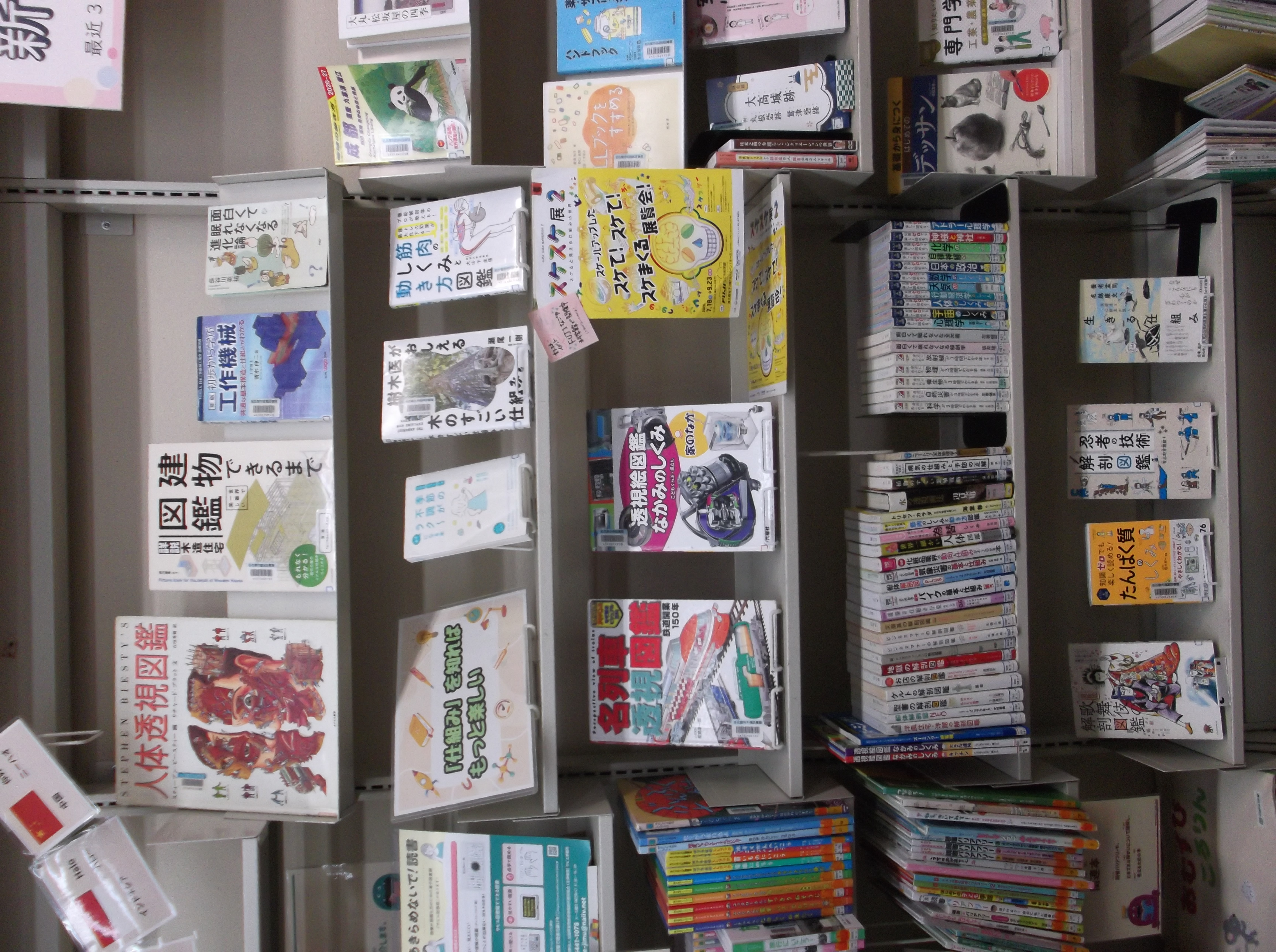 志段味図書館 「『仕組み』を知ればもっと楽しい」資料展示の写真
