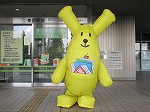 東図書館の玄関前。「ちょっぴりひんやり　こわ～いおはなし大会」みんな来てくれるかな？（東図書館　「ちょっぴりひんやり　こわ～いおはなし大会」）